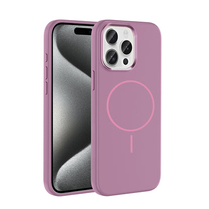 iPhone 15 Pro Max Kılıf M-Safe Şarj Özellikli Metal Kamera Çerçeveli Zore Edi Silikon Kılıf