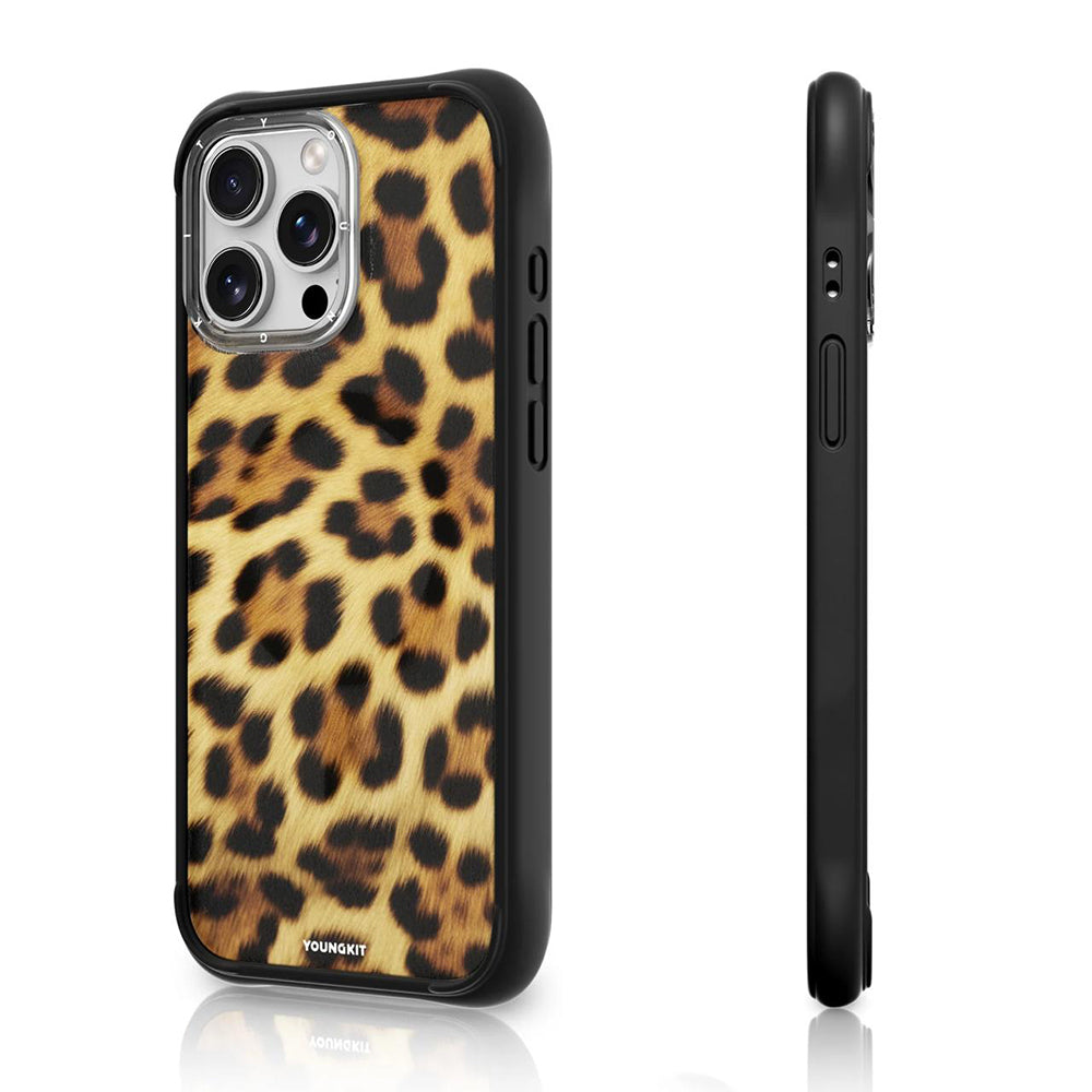 iPhone 15 Pro Max Kılıf M-safe Şarj Özellikli Youngkit Leopard Serisi Kılıf