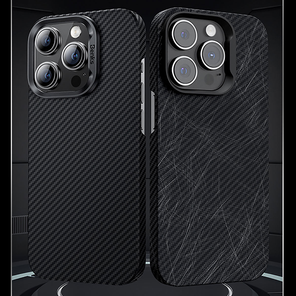 iPhone 15 Pro Max Kılıf M-safe Özellikli Karbon Fiber Benks Essential ArmorAir 600D Kevlar Kılıf