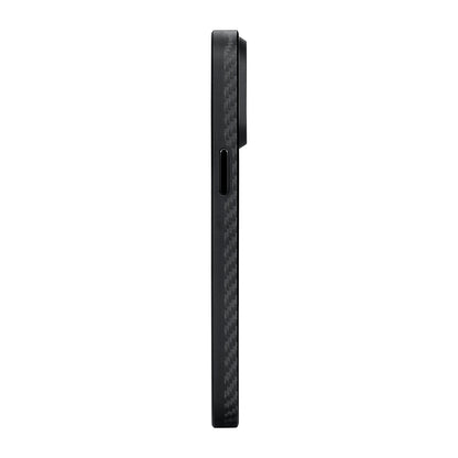 iPhone 15 Pro Max Kılıf M-safe Şarj Özellikli 1500D Aramid Fiber Pitaka Military-Grade Classic Serisi Black-Grey Twill Kılıf