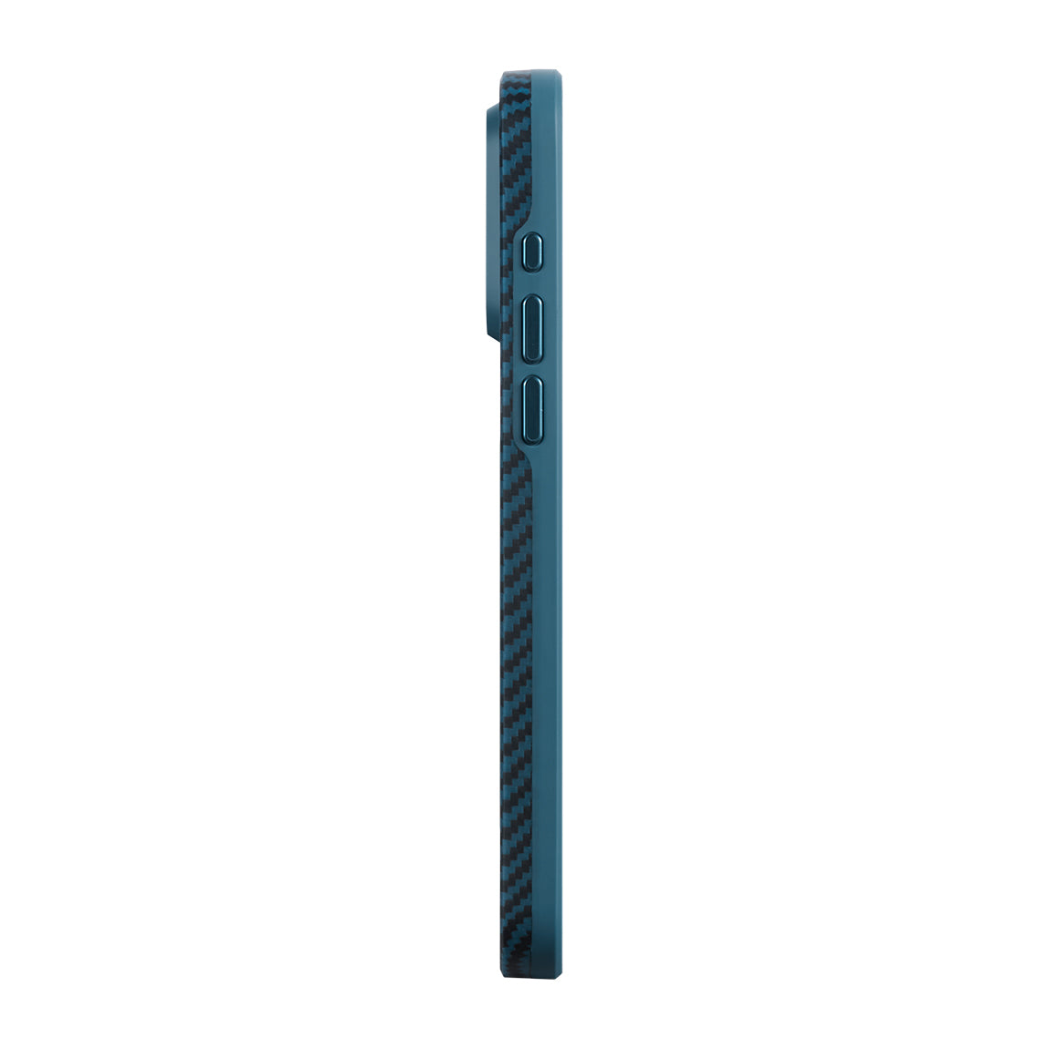 iPhone 15 Pro Max Kılıf M-safe Şarj Özellikli 1500D Aramid Fiber Pitaka Military-Grade Classic Serisi Black-Grey Twill Kılıf
