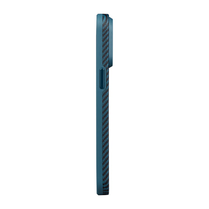 iPhone 15 Pro Max Kılıf M-safe Şarj Özellikli 1500D Aramid Fiber Pitaka Military-Grade Classic Serisi Black-Grey Twill Kılıf