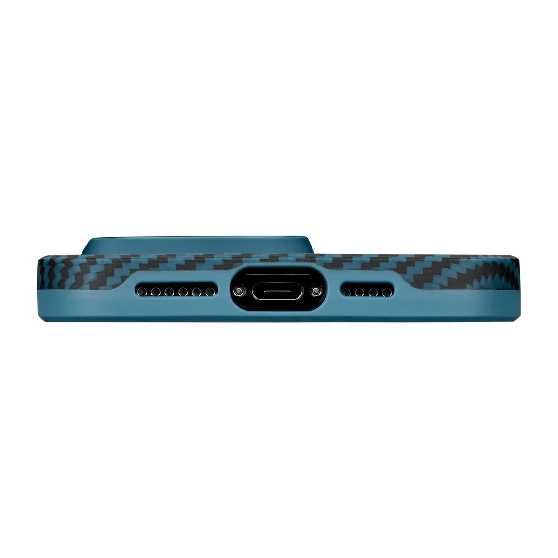 iPhone 15 Pro Max Kılıf M-safe Şarj Özellikli 1500D Aramid Karbon Fiber Pitaka Military-Grade Classic Serisi Black-Grey Twill Kılıf