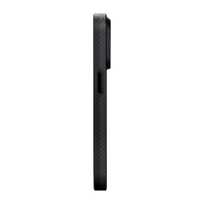 iPhone 15 Pro Max Kılıf M-safe Şarj Özellikli 600D Aramid Fiber Pitaka Military-Grade Classic Serisi Black-Grey Twill Kılıf