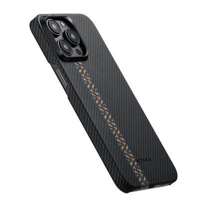 iPhone 15 Pro Max Kılıf M-safe Şarj Özellikli 600D Aramid Fiber Pitaka Tactile Woven Orchestra Serisi Rhapsody Kılıf