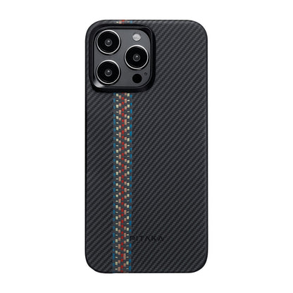 iPhone 15 Pro Max Kılıf M-safe Şarj Özellikli 600D Aramid Fiber Pitaka Tactile Woven Orchestra Serisi Rhapsody Kılıf