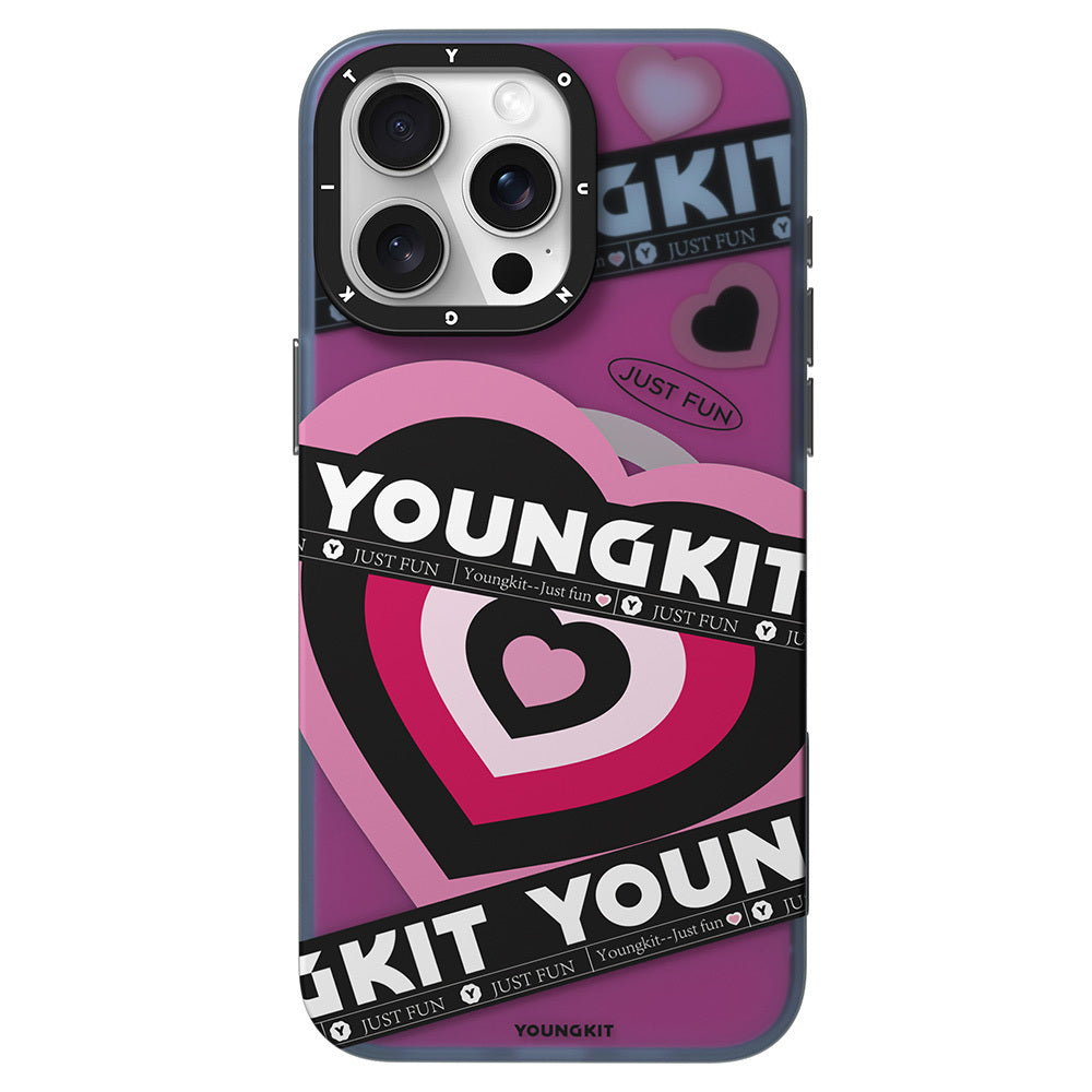 iPhone 15 Pro Max Kılıf M-safe Şarj Özellikli Airbagli Çift Katmanlı Youngkit Flipped Serisi Kılıf