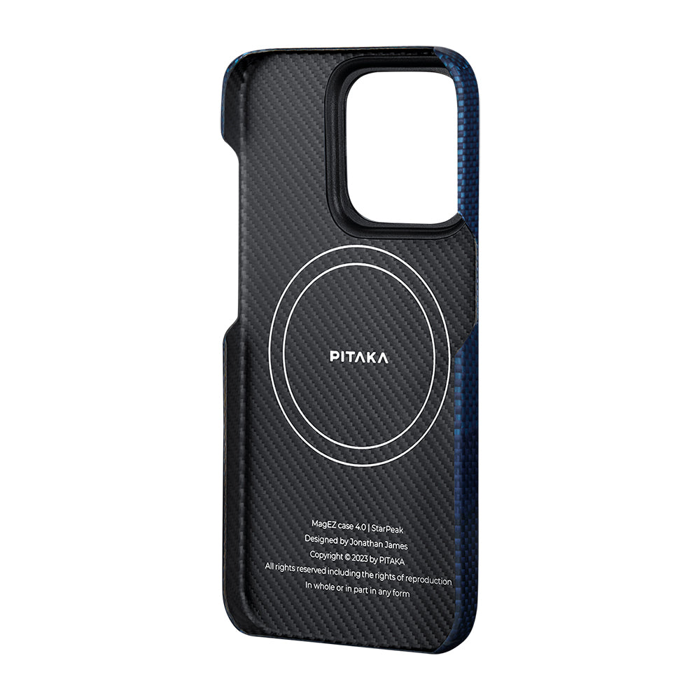 iPhone 15 Pro Max Kılıf M-safe Şarj Özellikli Aramid Fiber Pitaka Tactile Woven Starpeak Serisi Over The Horizon Kılıf
