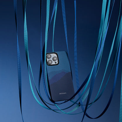 iPhone 15 Pro Max Kılıf M-safe Şarj Özellikli Aramid Fiber Pitaka Tactile Woven Starpeak Serisi Over The Horizon Kılıf