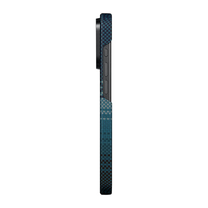 iPhone 15 Pro Max Kılıf M-safe Şarj Özellikli Aramid Fiber Pitaka Tactile Woven Sunset-Moonrise Serisi Moonrise Kılıf
