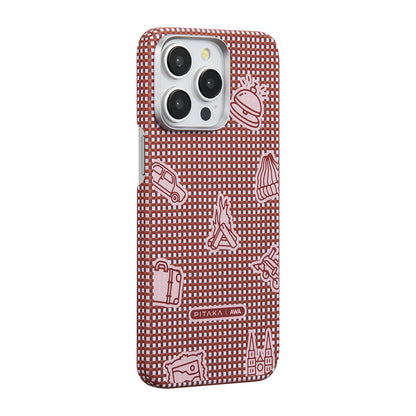 iPhone 15 Pro Max Kılıf M-safe Şarj Özellikli Awa Tasarımlı 1500D Aramid Fiber Pitaka Ultra-Slim Classic Serisi Bonfire Kılıf