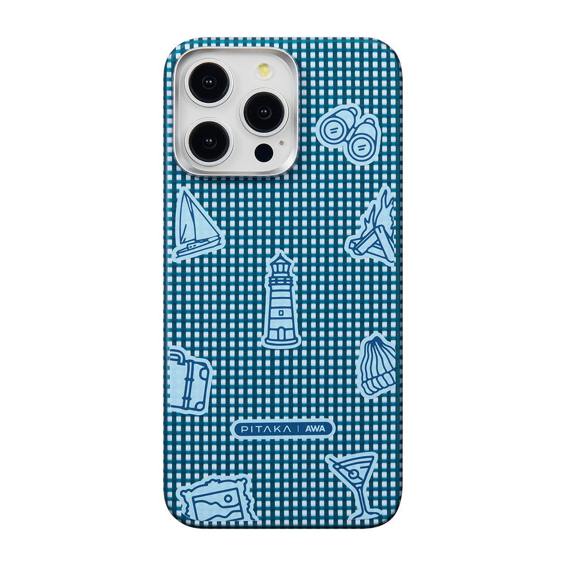 iPhone 15 Pro Max Kılıf M-safe Şarj Özellikli Awa Tasarımlı 1500D Aramid Fiber Pitaka Ultra-Slim Classic Serisi Ocean Kılıf