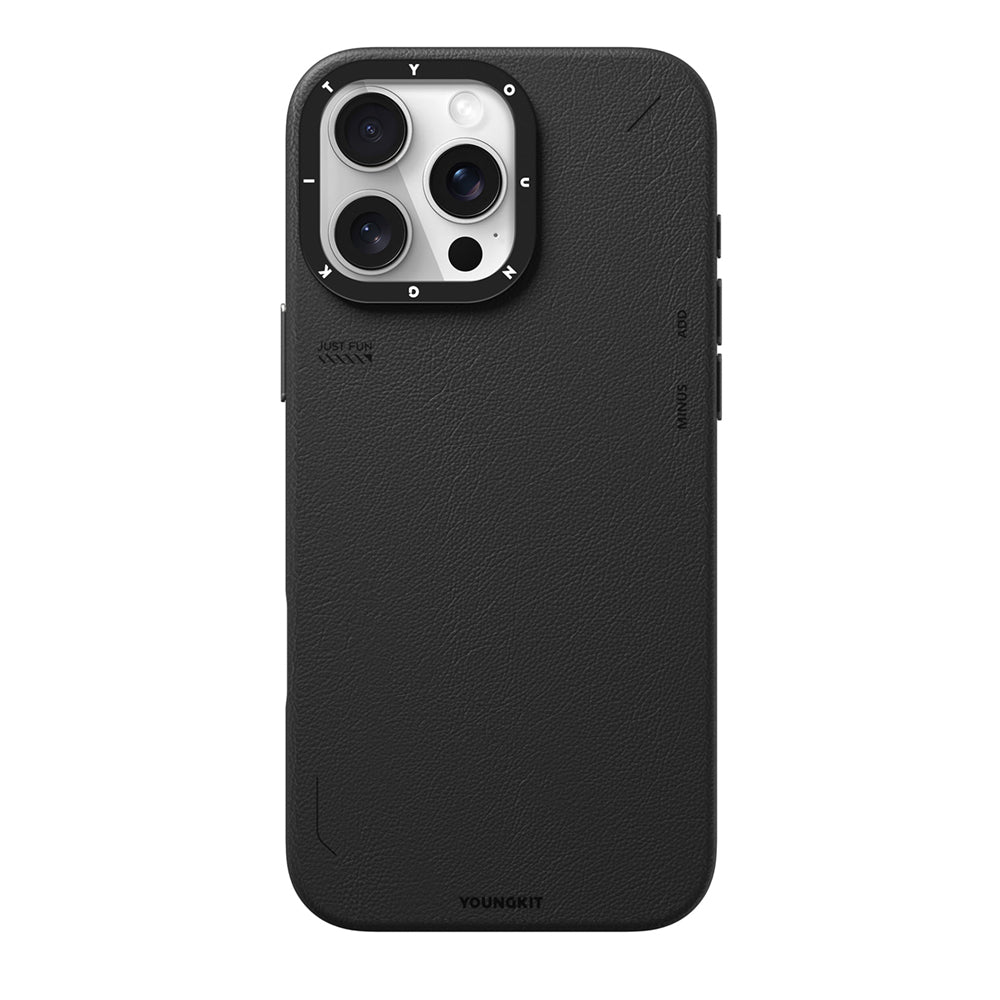 iPhone 15 Pro Max Kılıf M-safe Şarj Özellikli Basit Mat Deri Desenli Youngkit Tech Fashion Serisi Kılıf