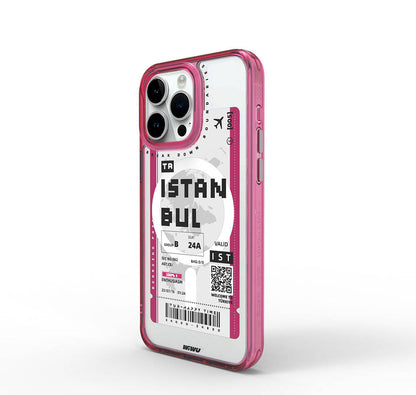 iPhone 15 Pro Max Kılıf M-safe Şarj Özellikli Bilet Desenli Wiwu Turkey B Serisi Kılıf