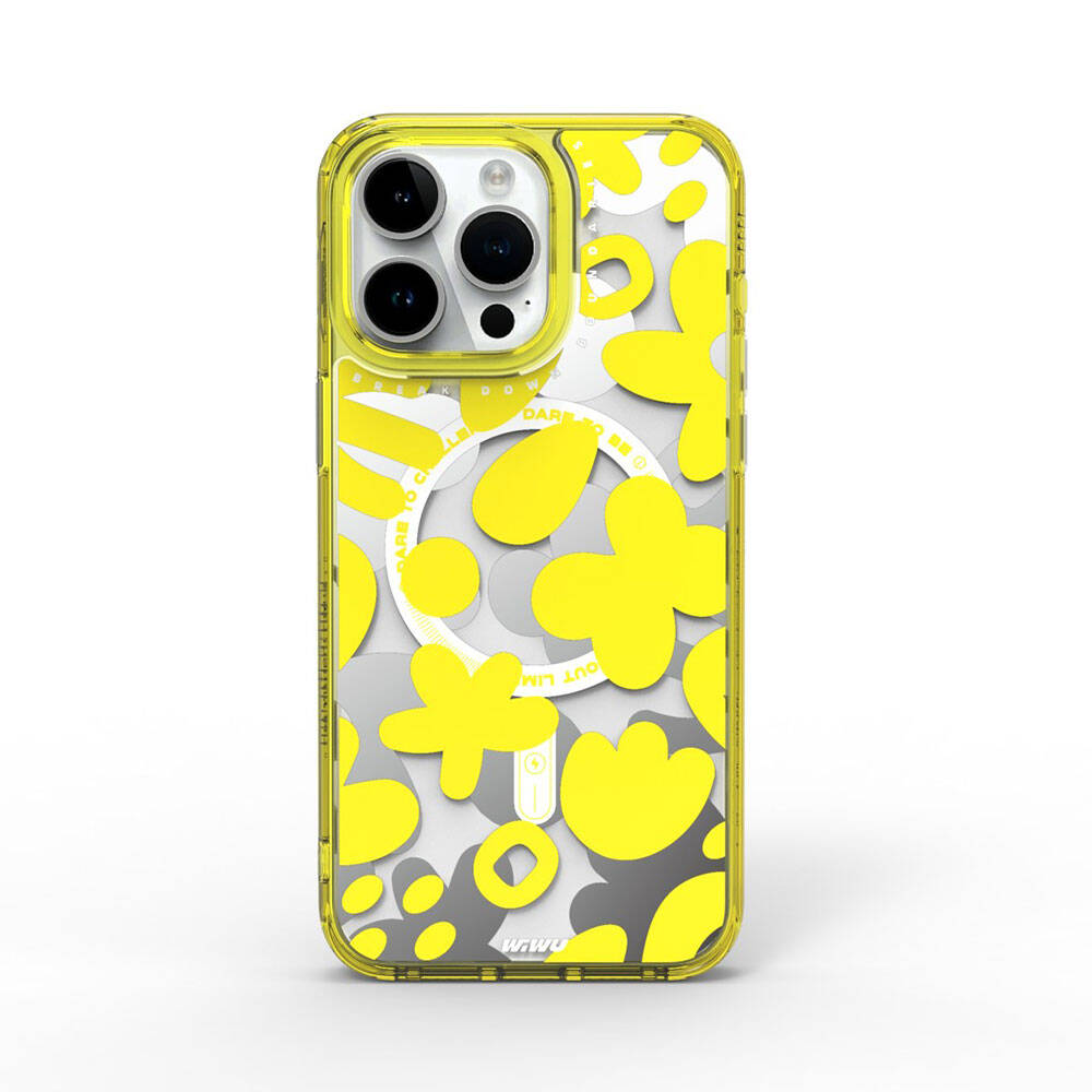 iPhone 15 Pro Max Kılıf M-safe Şarj Özellikli Boya Desenli Wiwu Fluorescent G Serisi Kılıf