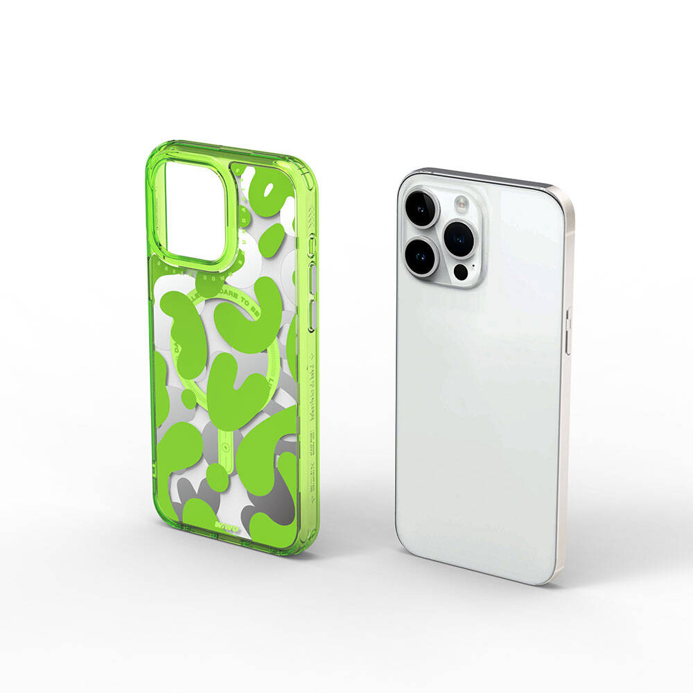 iPhone 15 Pro Max Kılıf M-safe Şarj Özellikli Boya Desenli Wiwu Fluorescent G Serisi Kılıf