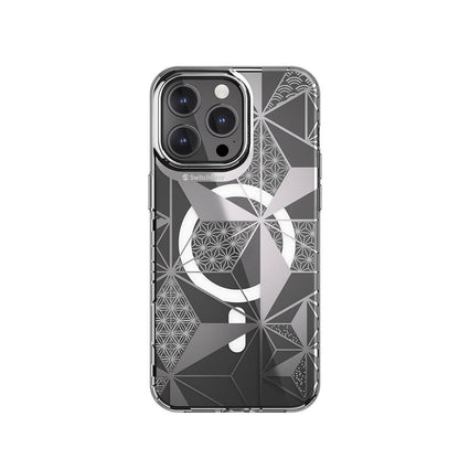 iPhone 15 Pro Max Kılıf M-safe Şarj Özellikli Çift IMD Baskılı Lisanslı Switcheasy Artist-M Asanoha Kılıf