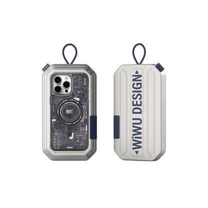 iPhone 15 Pro Max Kılıf M-safe Şarj Özellikli Desenli Wiwu Mecha Circuit H Serisi Kılıf