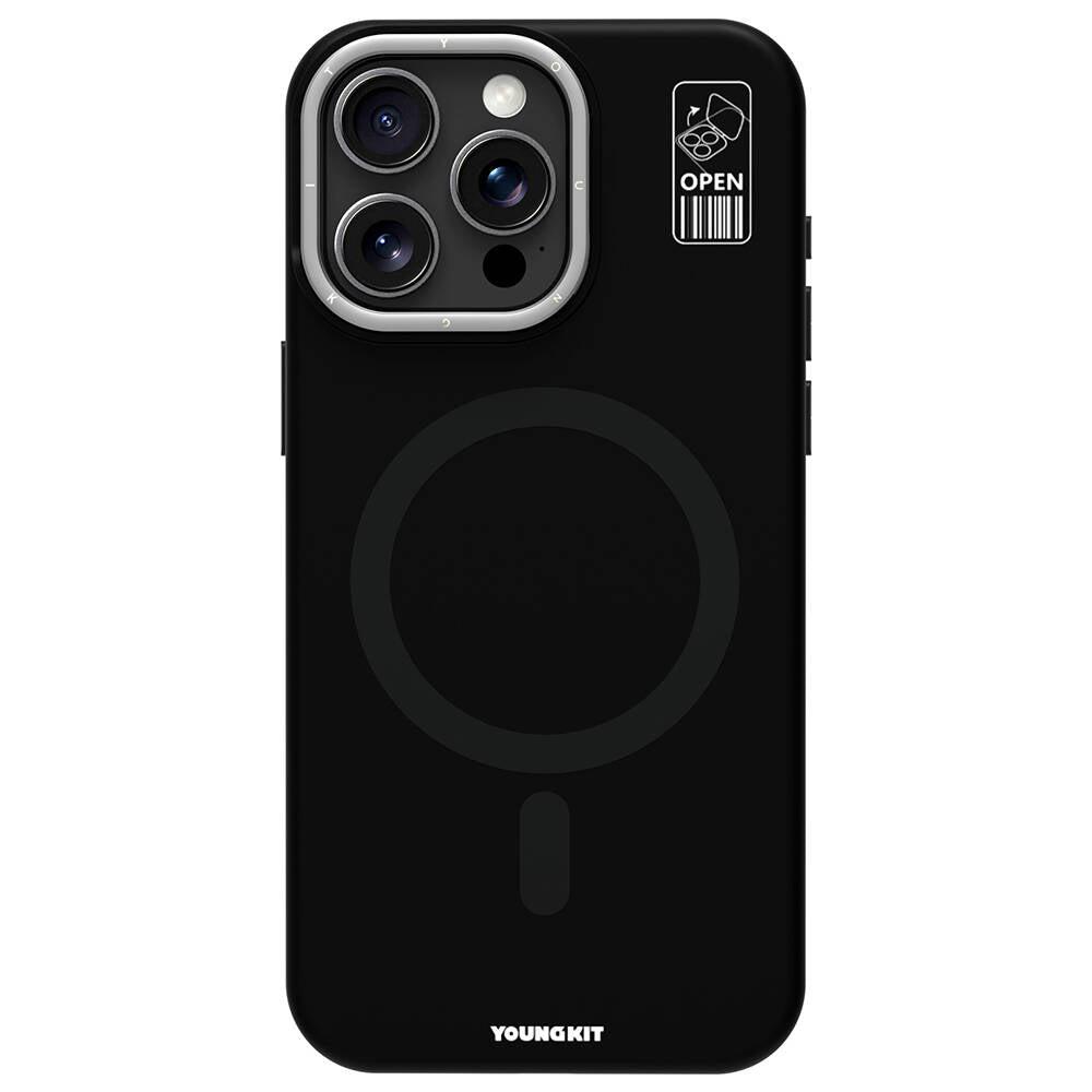 iPhone 15 Pro Max Kılıf M-safe Şarj Özellikli Kamera Standlı Youngkit Bitty Cream Kılıf