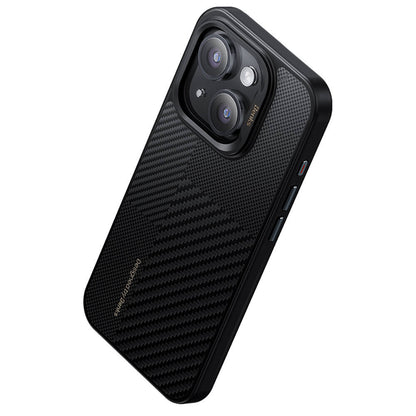 iPhone 15 Pro Max Kılıf M-safe Şarj Özellikli Karbon Fiber Benks Montage Hybrid ArmorPro Kevlar Kılıf