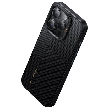 iPhone 15 Pro Max Kılıf M-safe Şarj Özellikli Karbon Fiber Benks Montage Hybrid ArmorPro Kevlar Kılıf