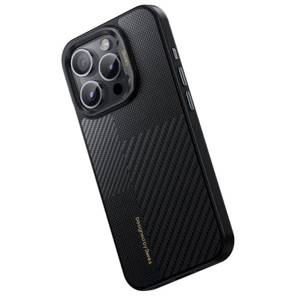 iPhone 15 Pro Max Kılıf M-safe Şarj Özellikli Karbon Fiber Benks Montage Hybrid ArmorPro Kevlar Kılıf
