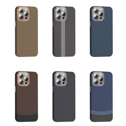 iPhone 15 Pro Max Kılıf M-safe Şarj Özellikli Karbon Fiber Görünümlü Zore Gros Kılıf