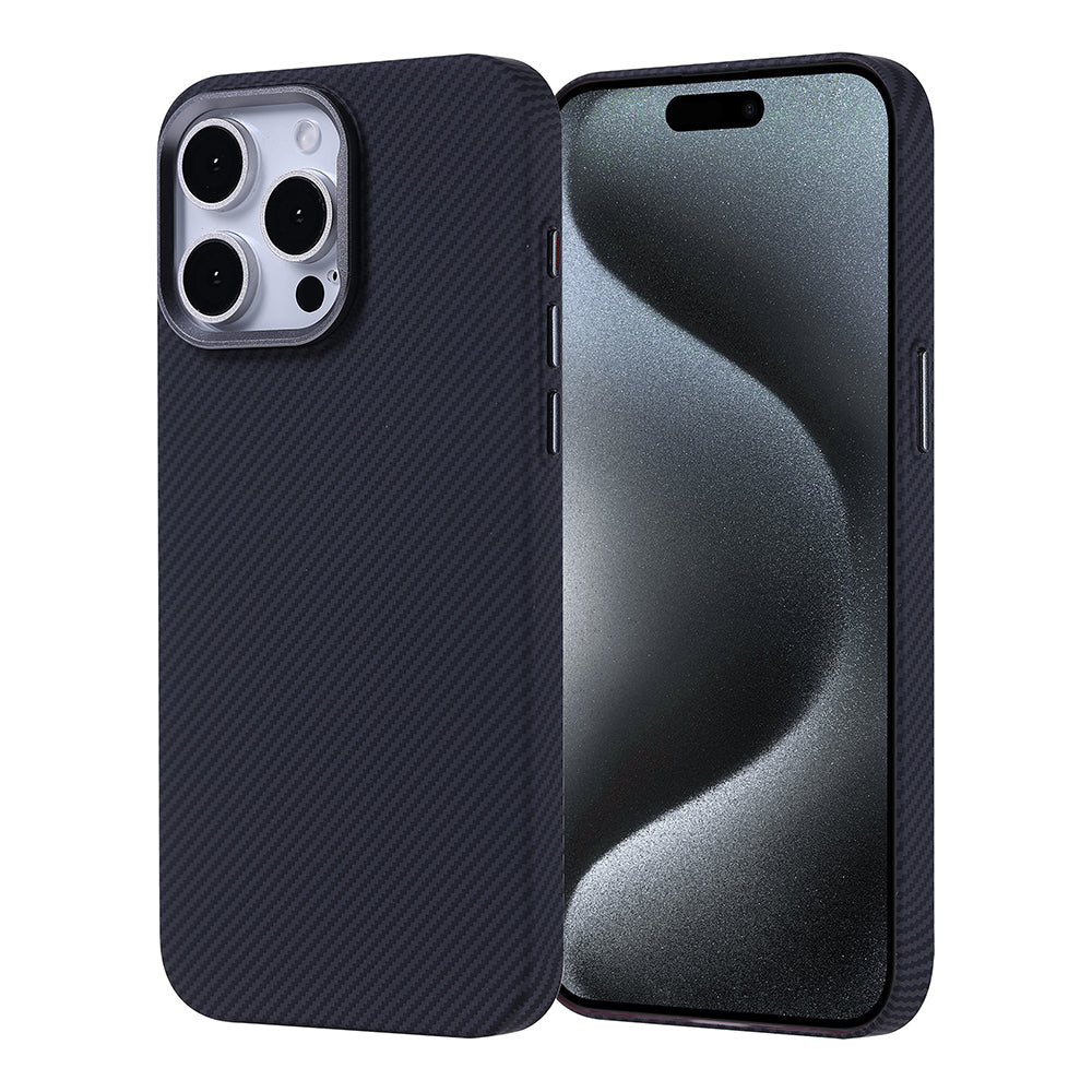 iPhone 15 Pro Max Kılıf M-safe Şarj Özellikli Karbon Fiber Görünümlü Zore Nekst Kılıf