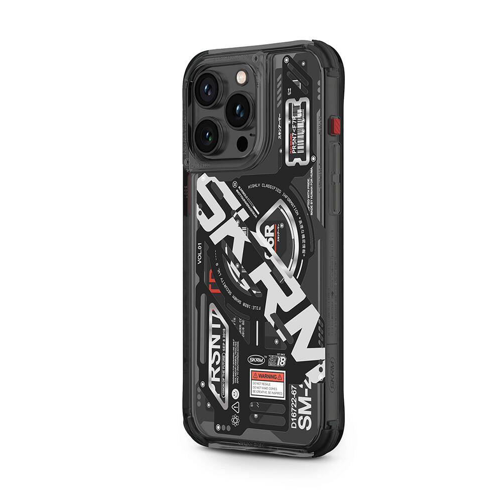 iPhone 15 Pro Max Kılıf M-safe Şarj Özellikli Katmanlı Makine Temalı SkinArma Ekho Kılıf