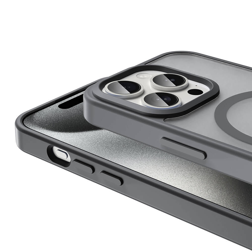 iPhone 15 Pro Max Kılıf M-safe Şarj Özellikli Mat Arka Yüzey Zore Sio Kılıf