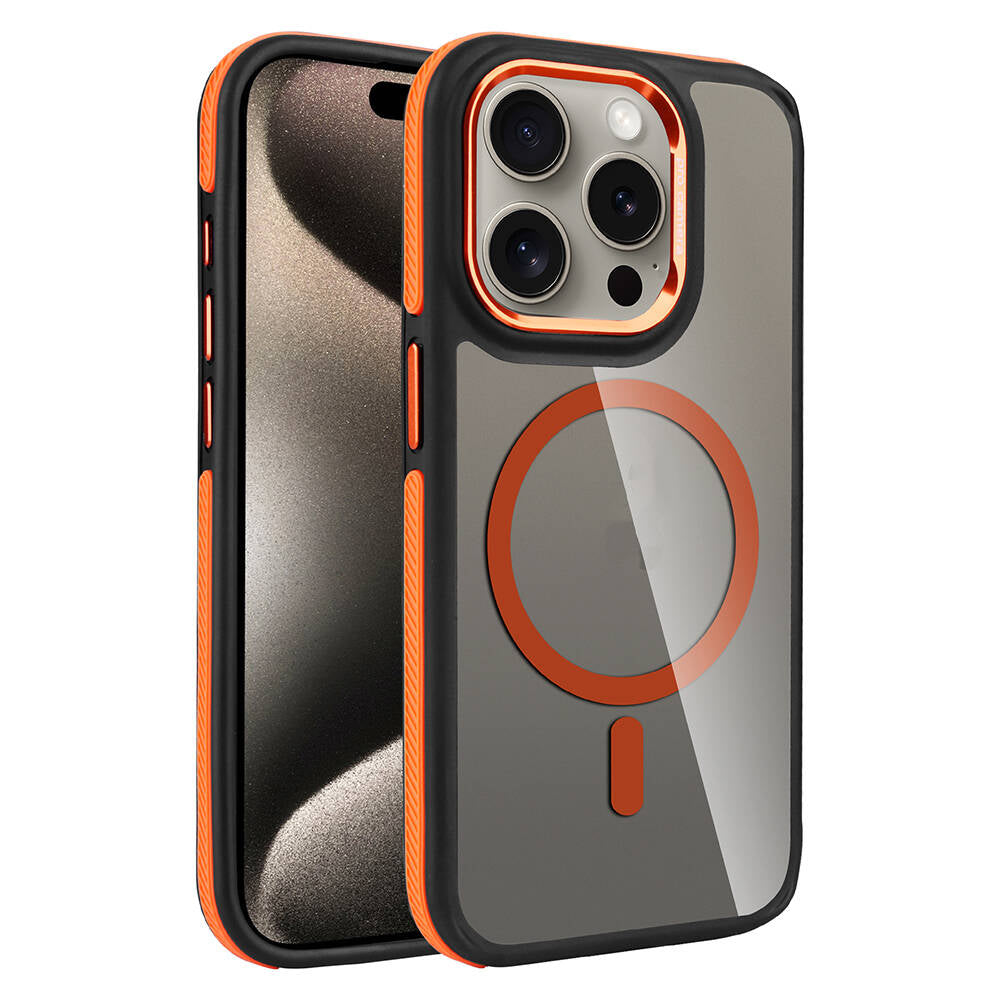 iPhone 15 Pro Max Kılıf M-safe Şarj Özellikli Mat Görünümlü Zore Solo Kılıf