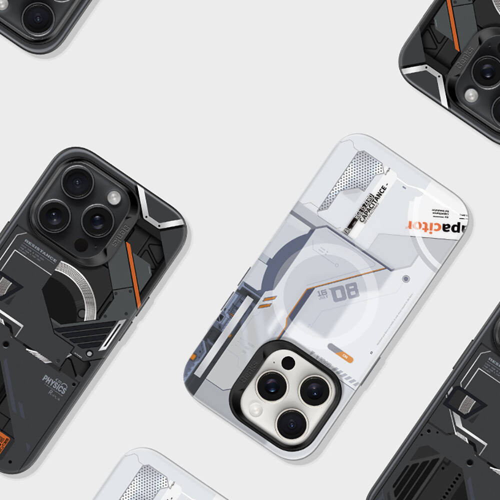 iPhone 15 Pro Max Kılıf M-safe Şarj Özellikli Mekanik Tasarımlı Benks Perspective Serisi Kılıf