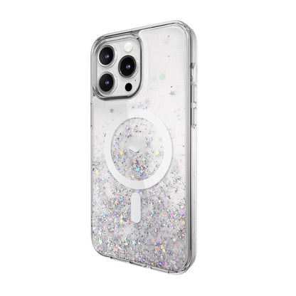 iPhone 15 Pro Max Kılıf M-safe Şarj Özellikli Parlayan Simli Şeffaf Lisanslı Switcheasy Starfield-M Kılıf