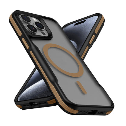 iPhone 15 Pro Max Kılıf M-safe Şarj Özellikli Renkli Kenar Airbag Şeritli Zore Lamer Kılıf