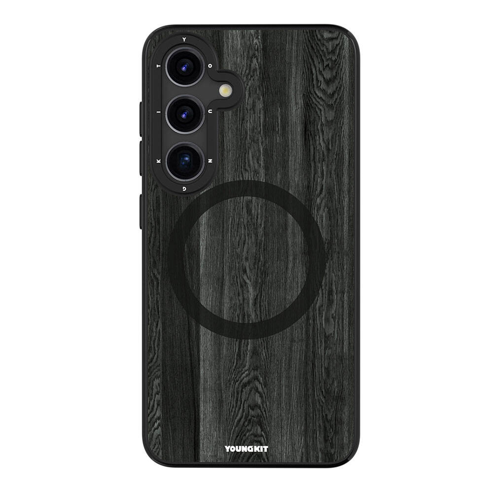 Galaxy S24 Kılıf M-safe Şarj Özellikli Sararmaya Dayanıklı Youngkit Wood Forest Serisi Kılıf
