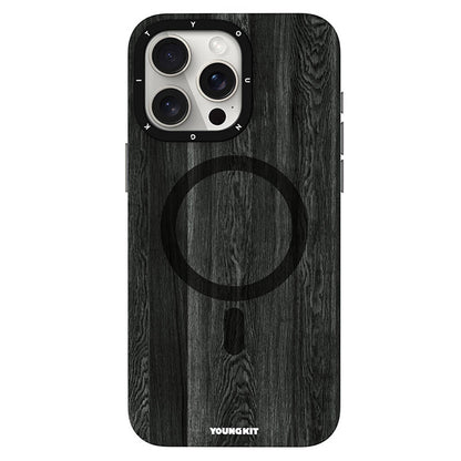 iPhone 15 Pro Max Kılıf M-safe Şarj Özellikli Sararmaya Dayanıklı Youngkit Wood Forest Serisi Kılıf