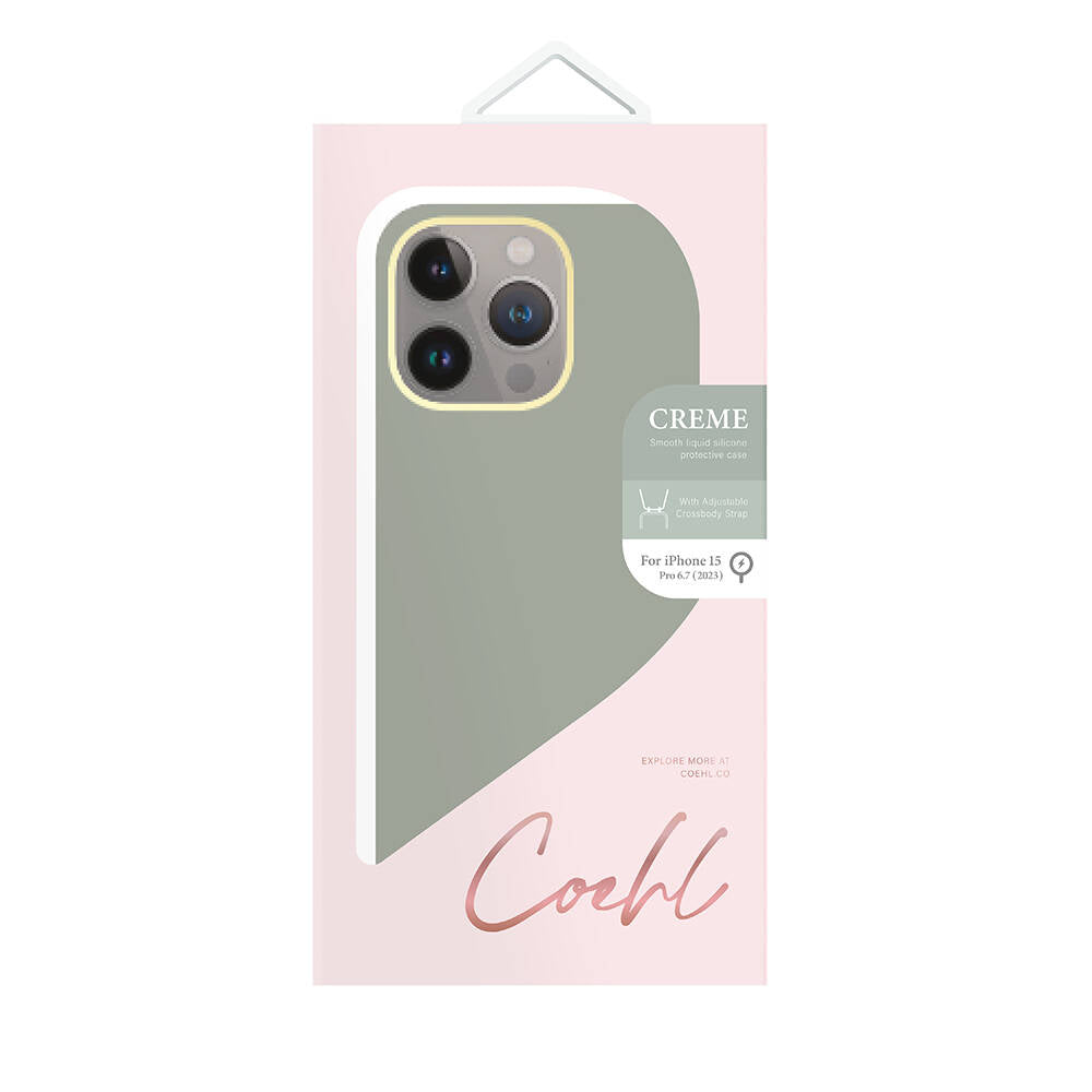 iPhone 15 Pro Max Kılıf M-safe Şarj Özellikli Soft Pürüzsüz Yüzey Askı İpli Coehl Creme Kılıf