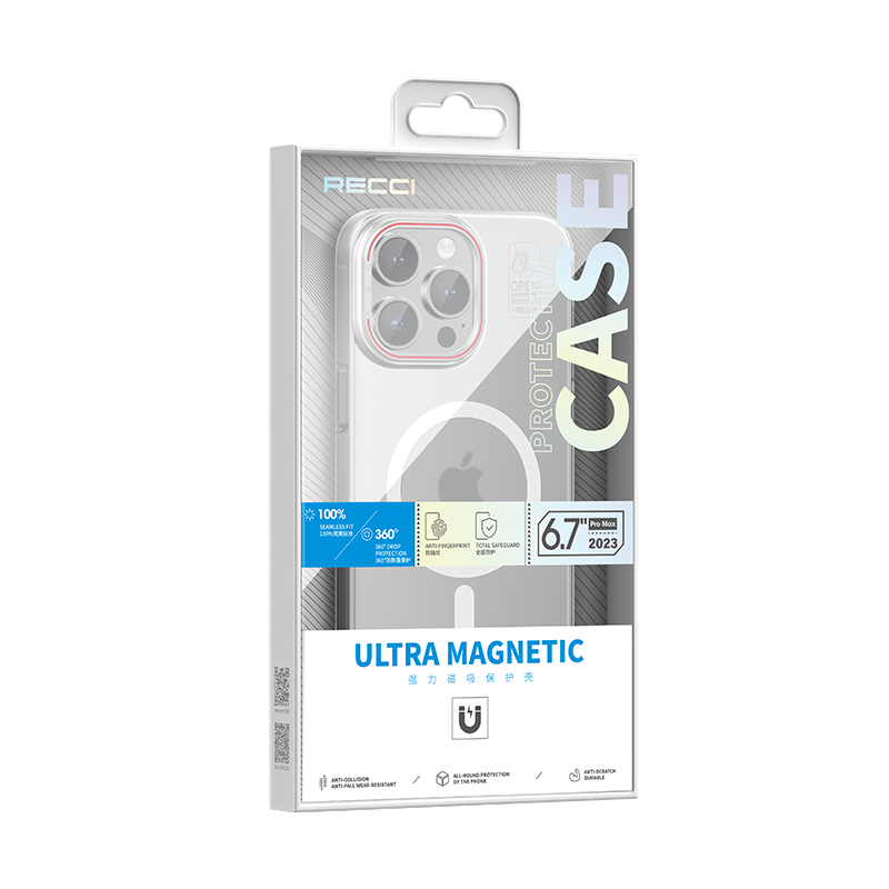 iPhone 15 Pro Max Kılıf M-safe Şarj Özellikli Standlı Metal Kamera Çerçeveli Mat Recci Glaze Serisi Kılıf