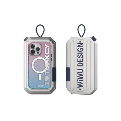 iPhone 15 Pro Max Kılıf M-safe Şarj Özellikli Transparan Renk Geçişli Wiwu Turkey C Serisi Kılıf