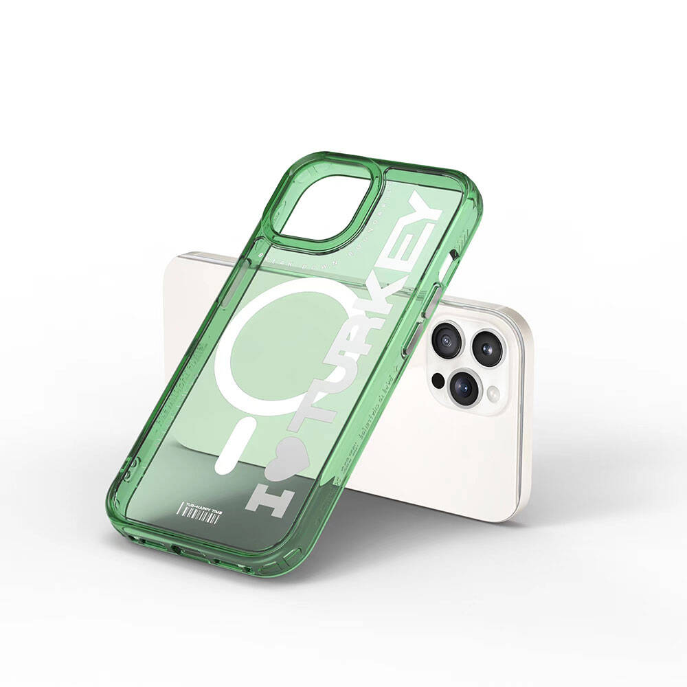 iPhone 15 Pro Max Kılıf M-safe Şarj Özellikli Transparan Renk Geçişli Wiwu Turkey C Serisi Kılıf