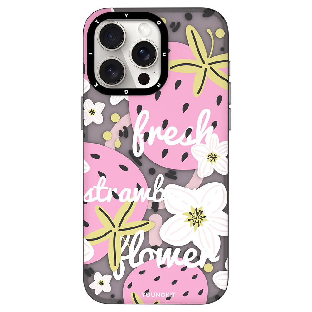 iPhone 15 Pro Max Kılıf M-safe Şarj Özellikli Yaz Meyvesi Desenli Youngkit Fruity Flavour Serisi Kılıf