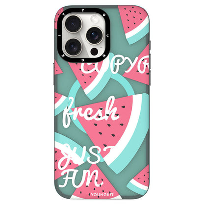 iPhone 15 Pro Max Kılıf M-safe Şarj Özellikli Yaz Meyvesi Desenli Youngkit Fruity Flavour Serisi Kılıf