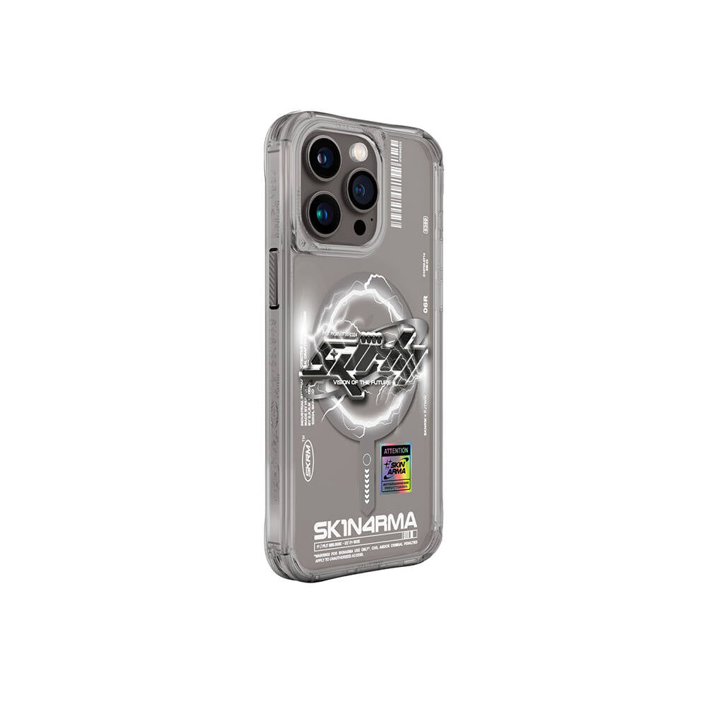 iPhone 15 Pro Max Kılıf M-safe Şarj Özellikli Yazı Desenli SkinArma Bolt Kılıf