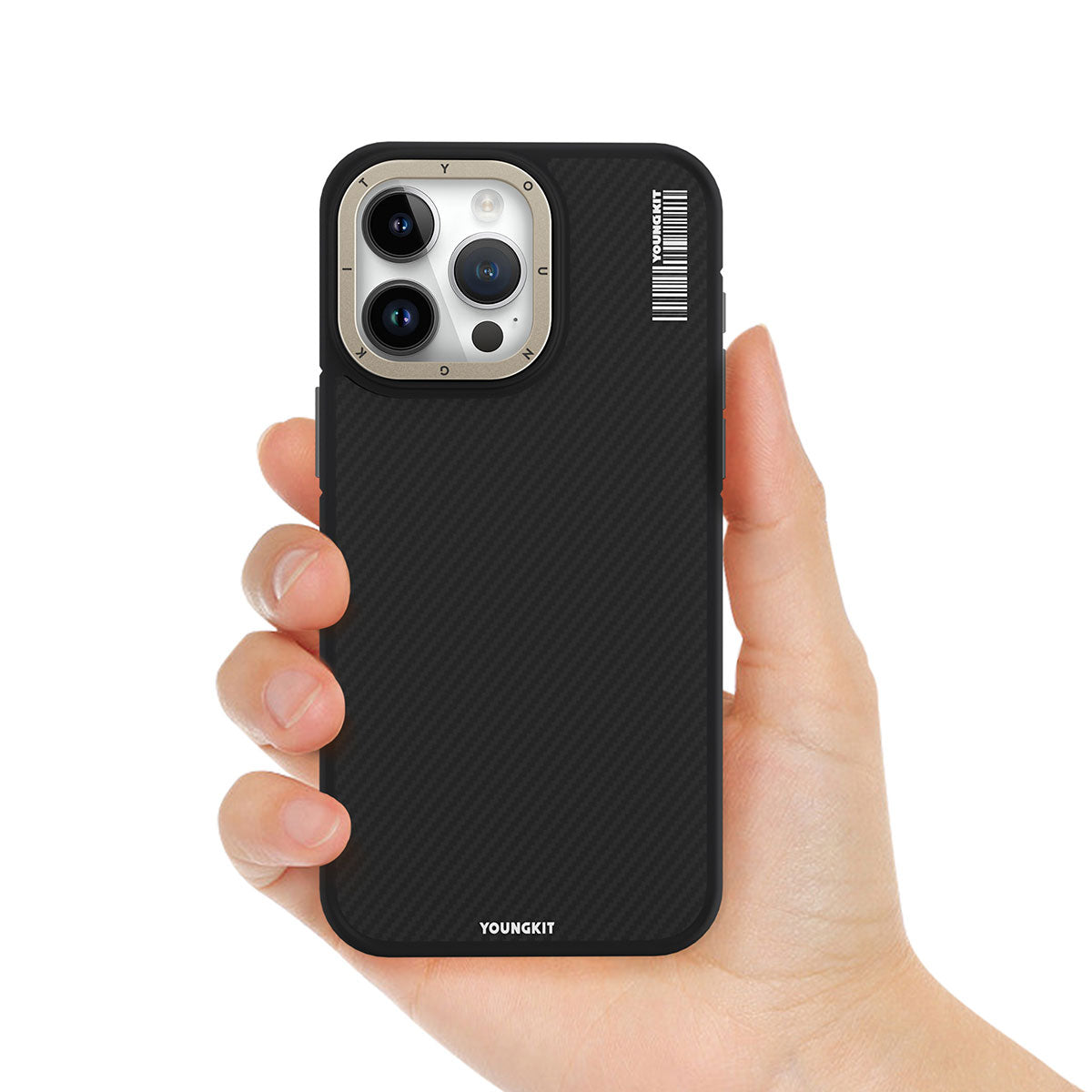 iPhone 15 Pro Max Kılıf M-safe Şarj Özellikli YoungKit 600D Kevlar Kılıf