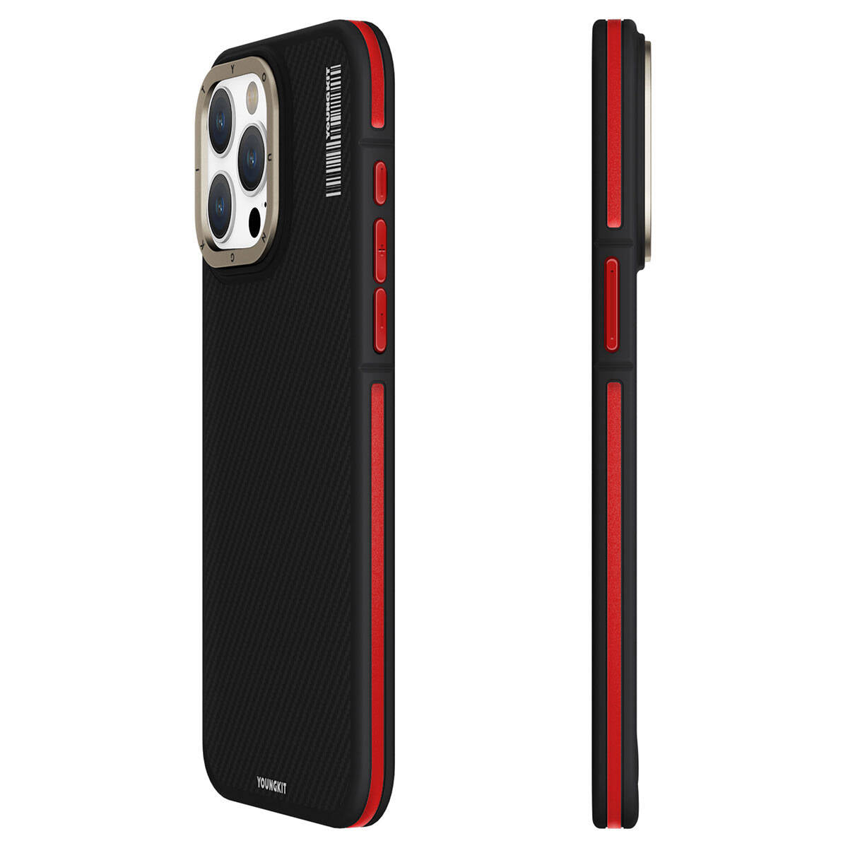 iPhone 15 Pro Max Kılıf M-safe Şarj Özellikli YoungKit 600D Kevlar Kılıf