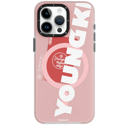 iPhone 15 Pro Max Kılıf M-safe Şarj Özellikli Youngkit Binfen Serisi Yazı Temalı Kılıf