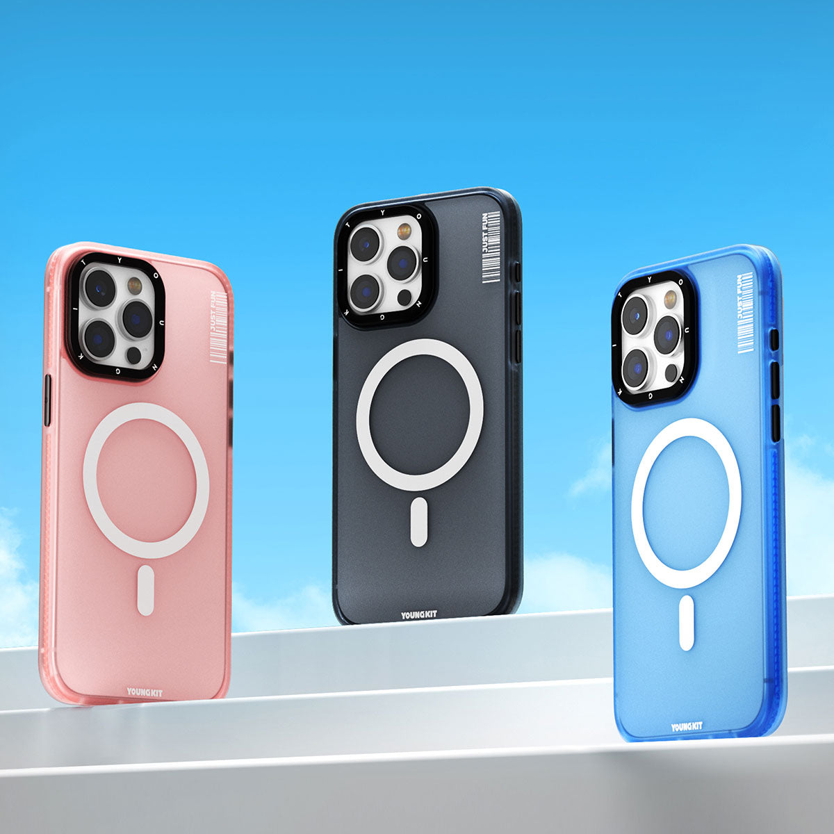 iPhone 15 Pro Max Kılıf M-safe Şarj Özellikli Youngkit Colored Sand Serisi Kılıf