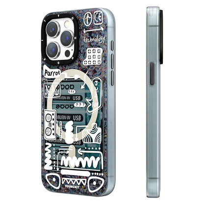 iPhone 15 Pro Max Kılıf M-safe Şarj Özellikli Youngkit Dark Matter Serisi Kılıf