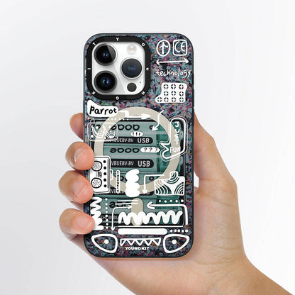 iPhone 15 Pro Max Kılıf M-safe Şarj Özellikli Youngkit Dark Matter Serisi Kılıf