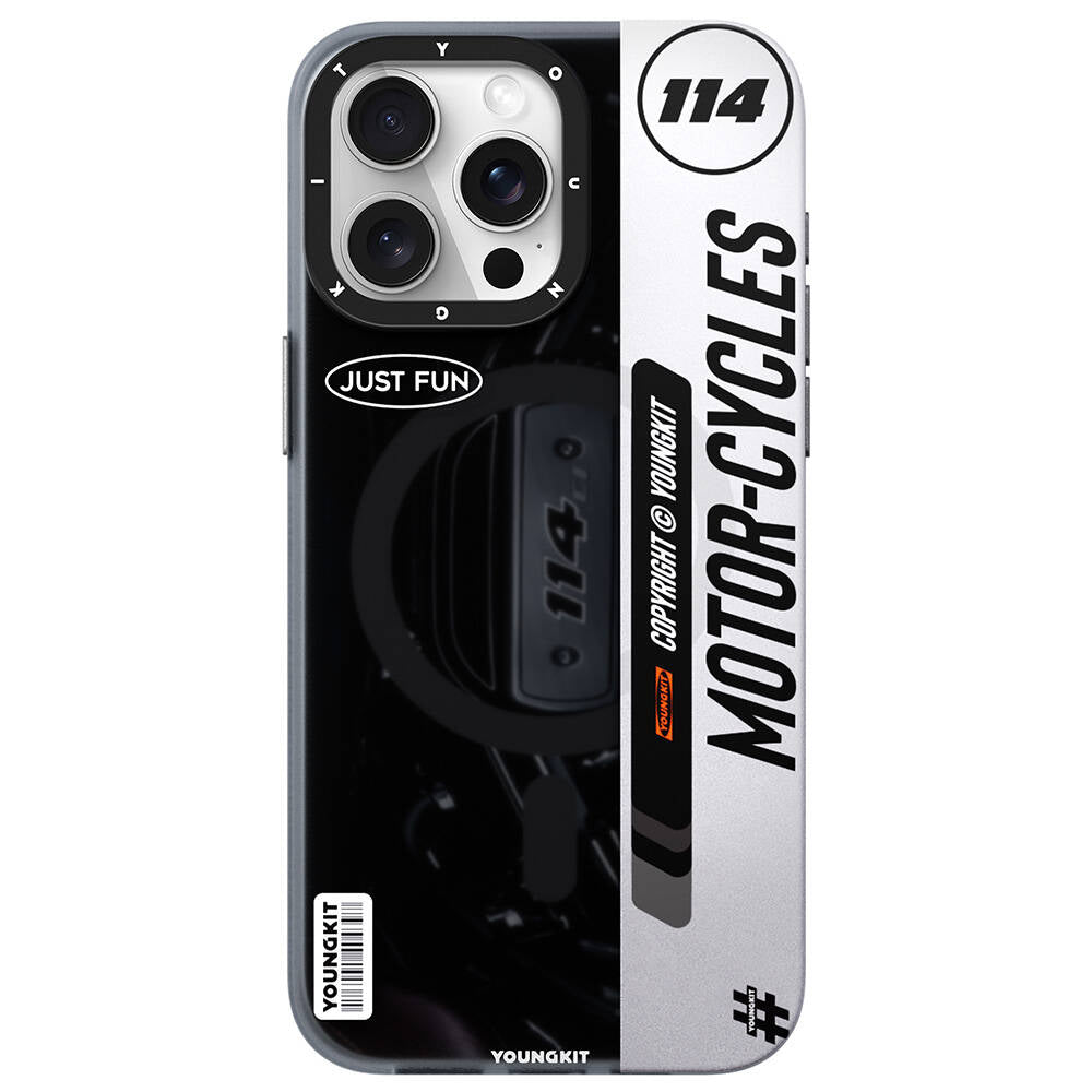 iPhone 15 Pro Max Kılıf M-safe Şarj Özellikli Youngkit Motorcycle Legend Serisi Kılıf